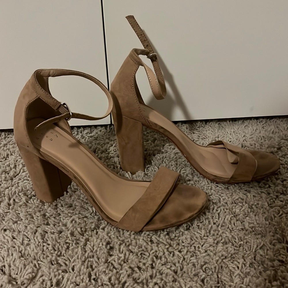 Tan Block Heels